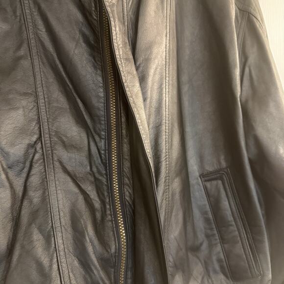 Vtg Members Only Genuine Leather Jacket Men XL Brown Moto Bomber Full Zip EUC - Picture 4 of 15